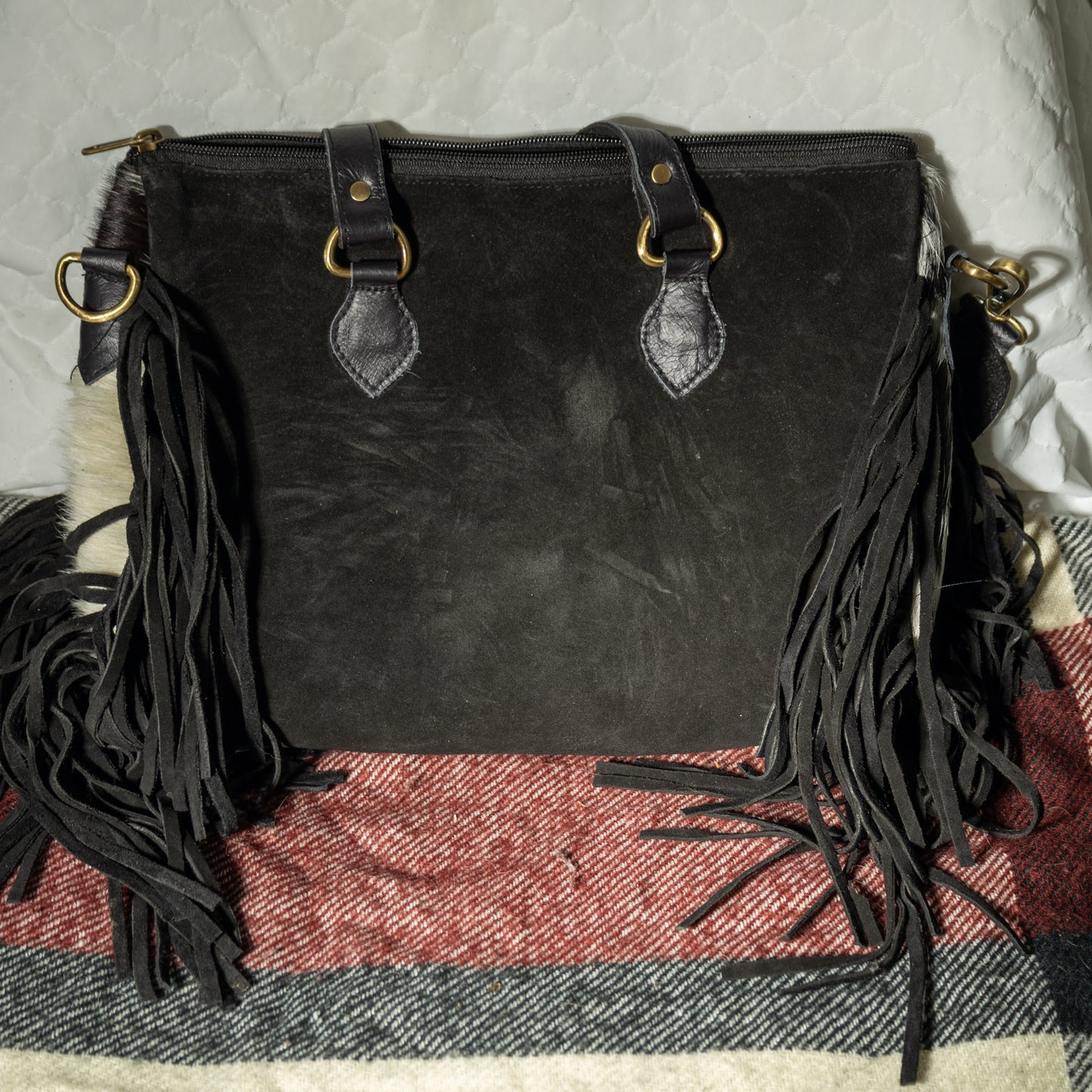 202 COWHIDE PURSE/DOUBLE HANDLED STRAP/ CROSSBODY/TOOLED SHOULDER STRAP