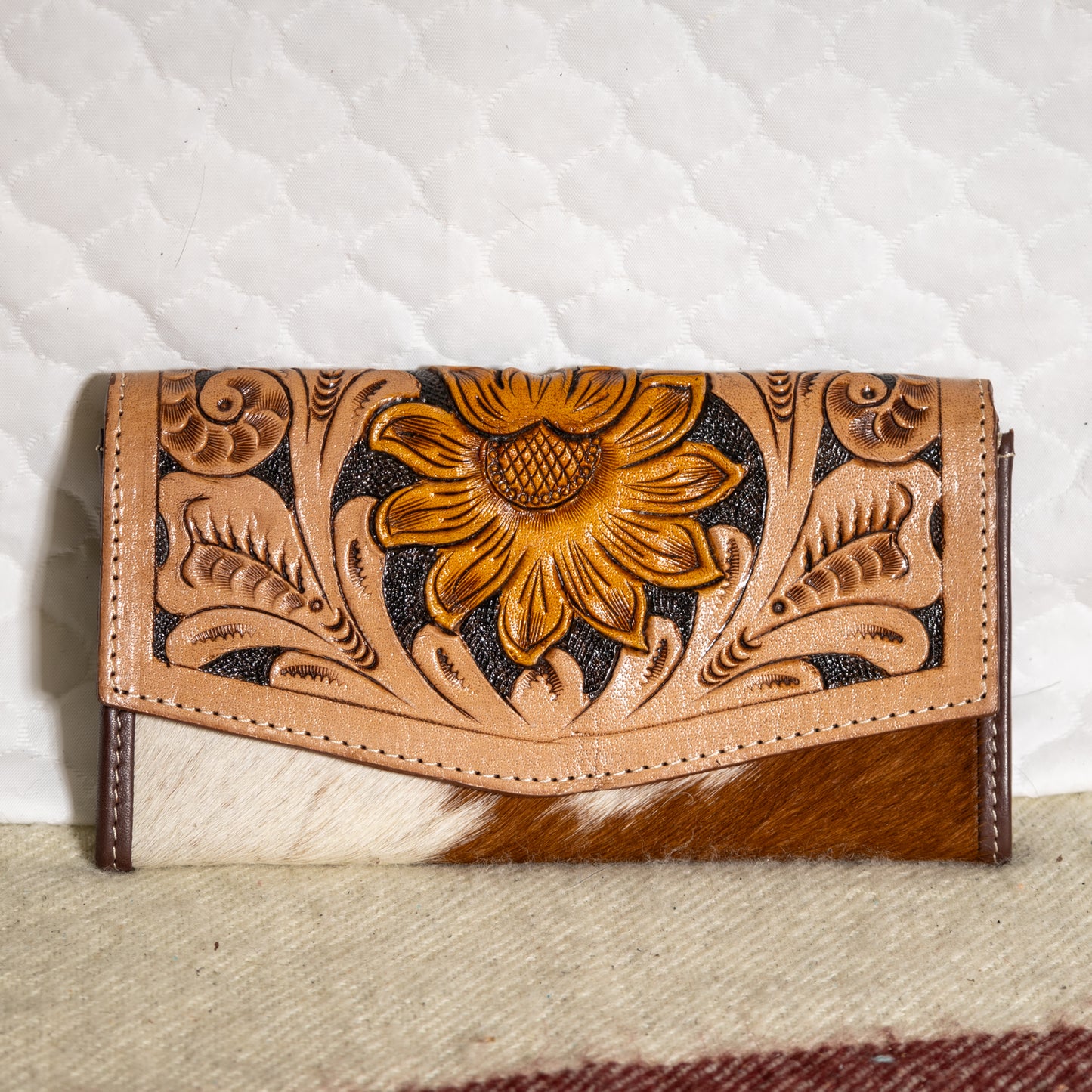 #23 WALLET/ TOOLED SUNFLOWER