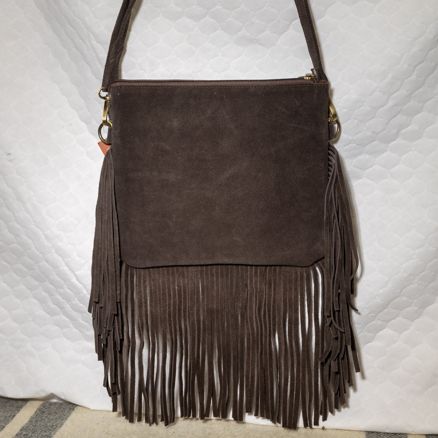 #61 CROSS BODY PURSE PATCH WORK W/ FRINGE