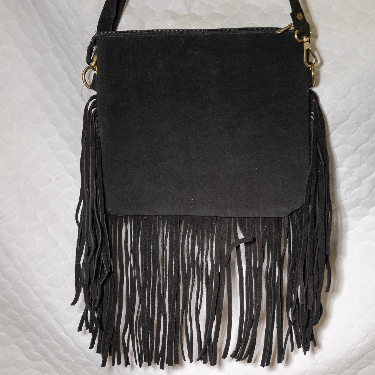 #61 CROSS BODY PURSE PATCH WORK W/ FRINGE