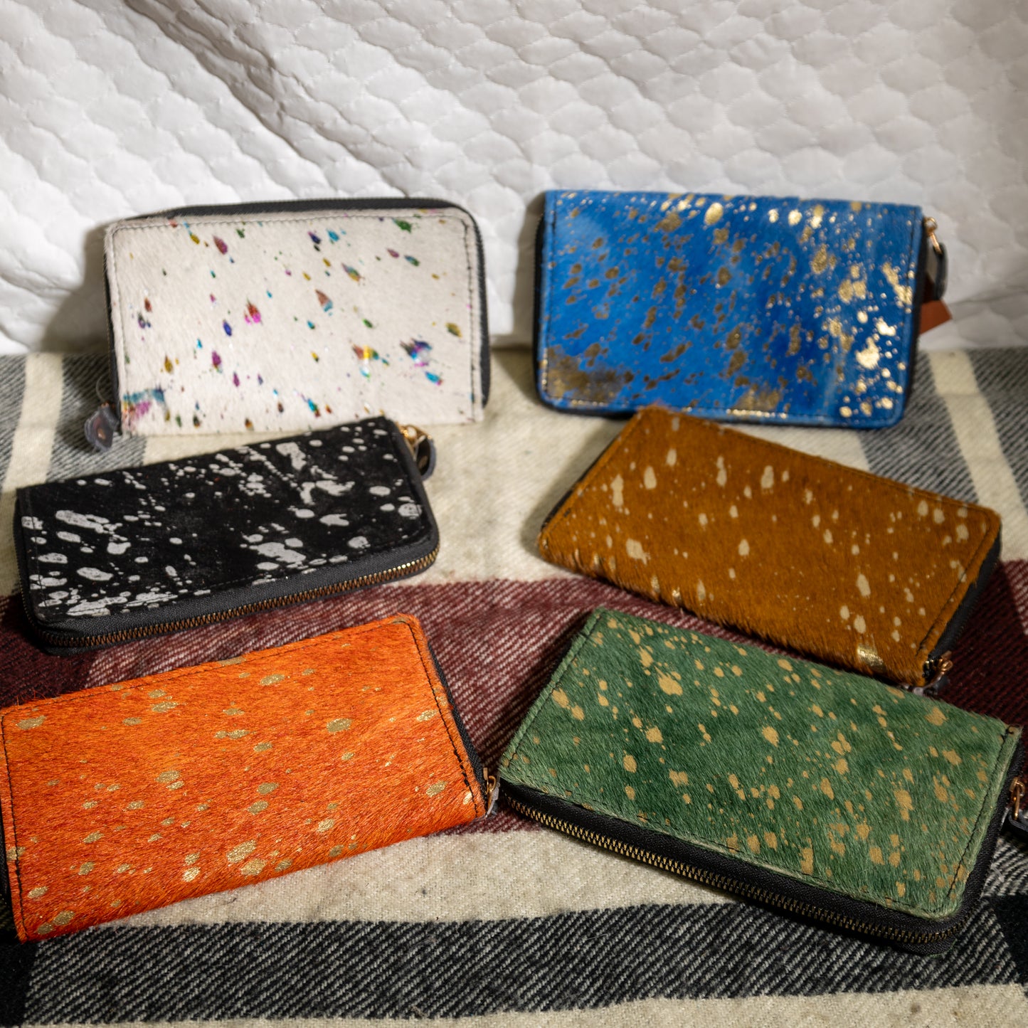 #65 COWHIDE WALLET/ GLITTER LOOK