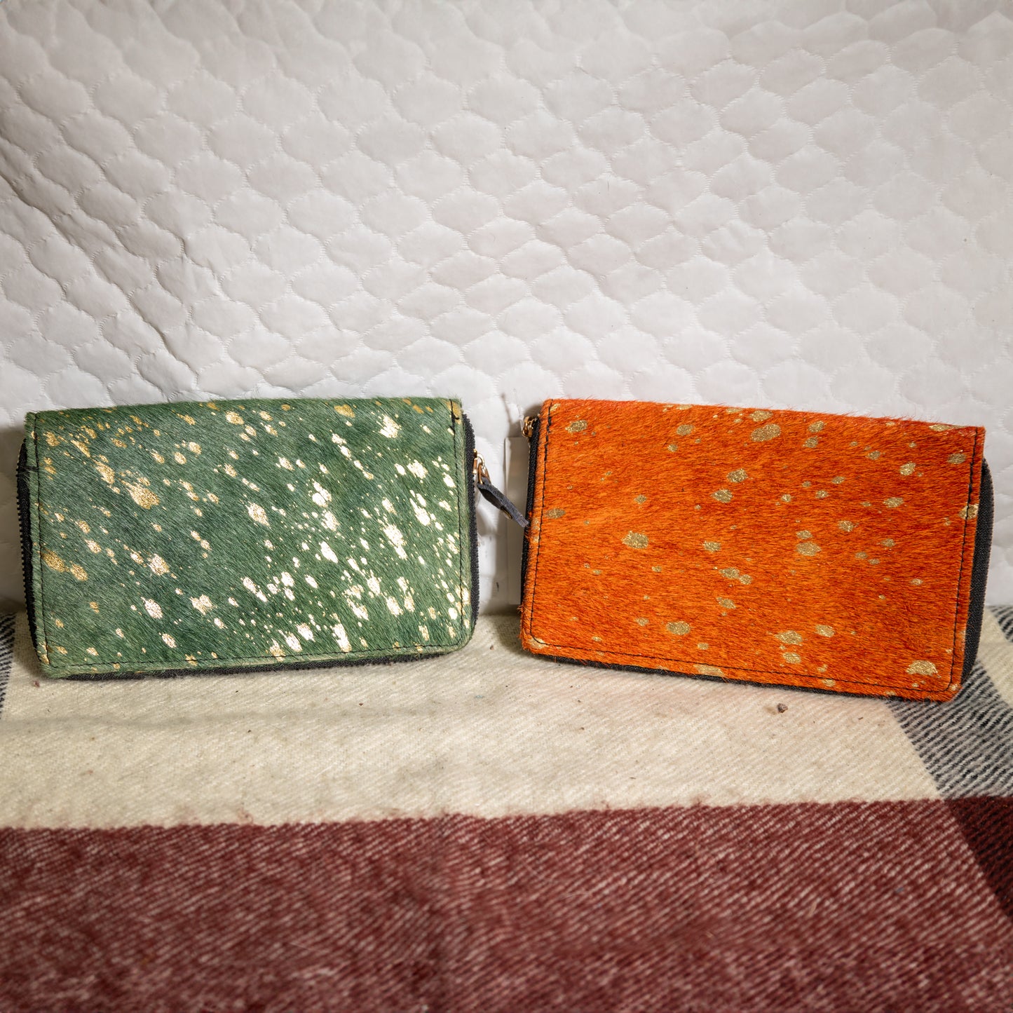 #65 COWHIDE WALLET/ GLITTER LOOK