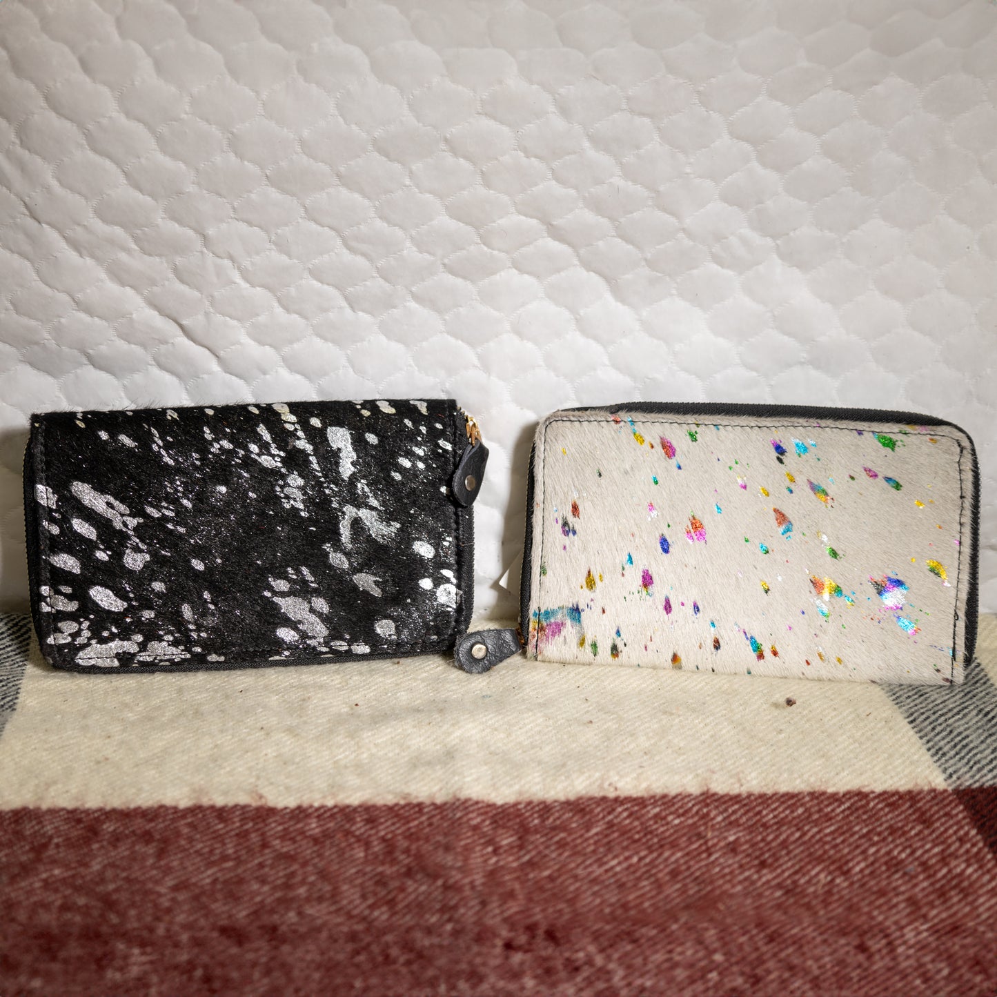 #65 COWHIDE WALLET/ GLITTER LOOK