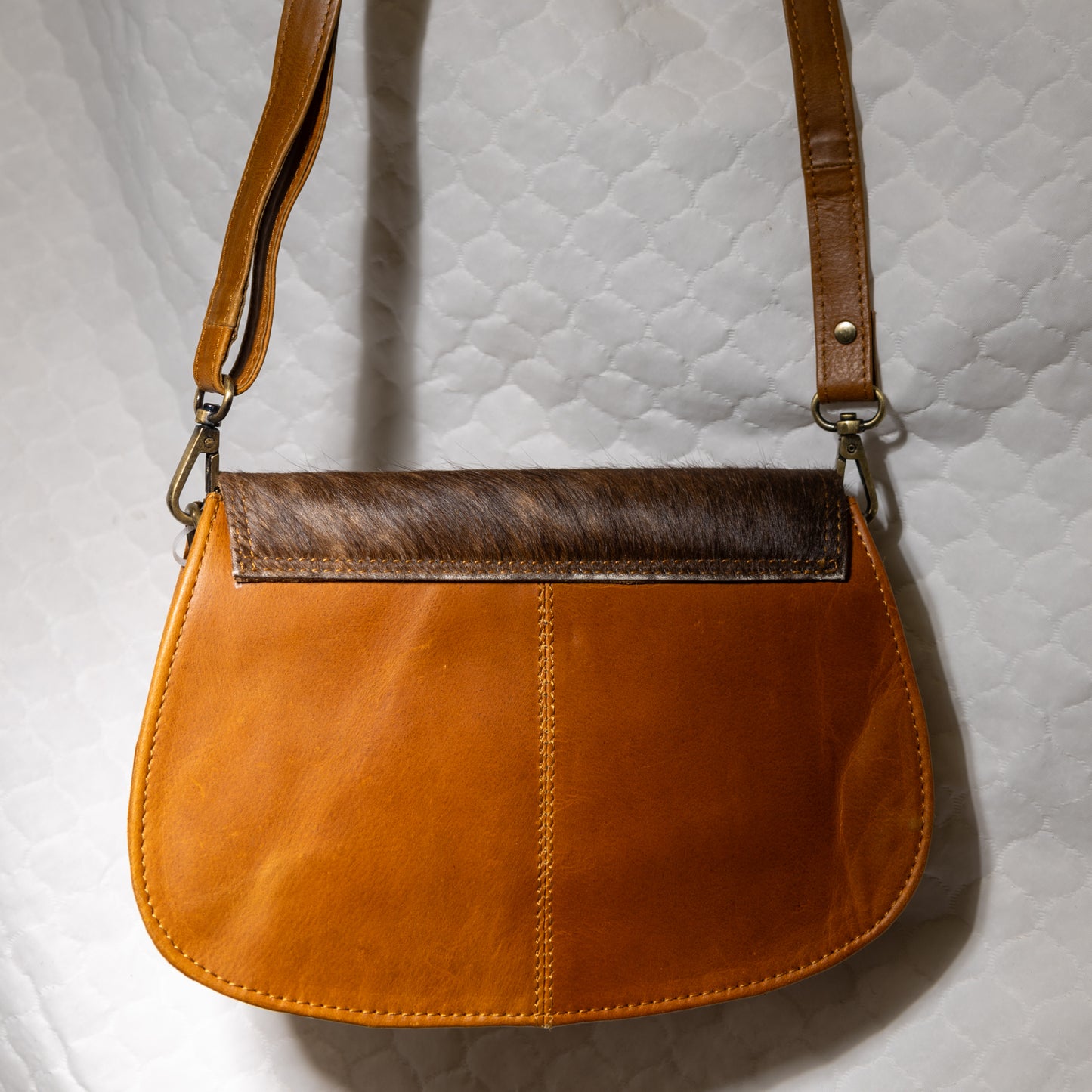 #75 CROSS BODY/ LEATHER BODY/ COWHIDE FLAP