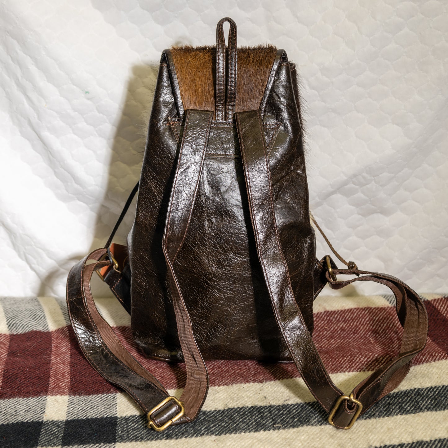 #98 BACKPACK /FRONT POUCH / LEATHER BACK