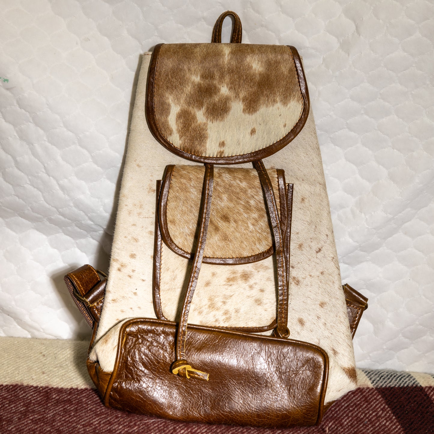 #98 BACKPACK /FRONT POUCH / LEATHER BACK