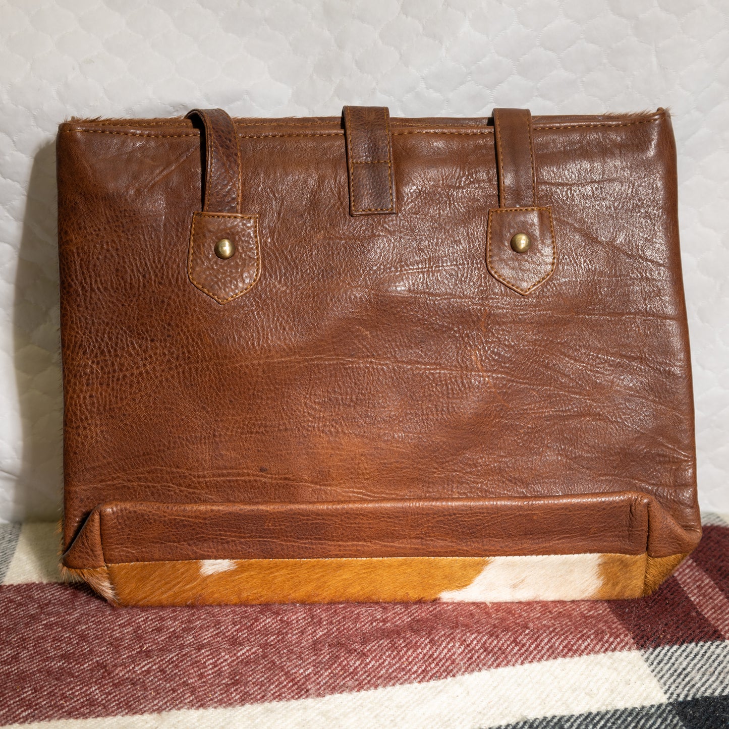 #157 LARGE PURSE/ BELT STYLE/ COWHIDE FRONT / LEATHER BACK