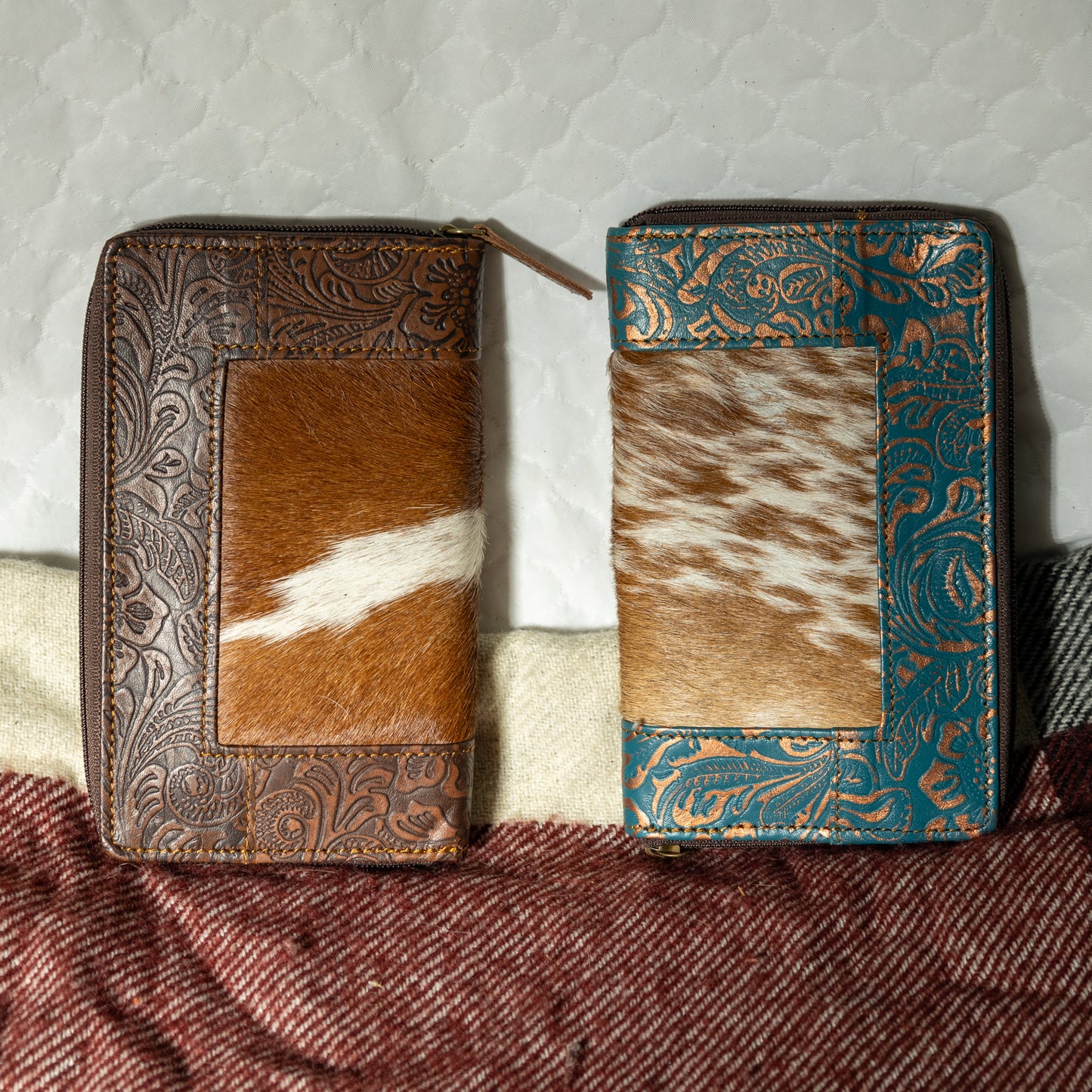 205 LADIES WALLET WITH COWHIDE BODY WITH FLORAL EDGE