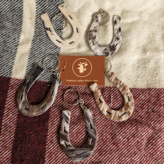 #235 COWHIDE HORSESHOE KEY CHAIN